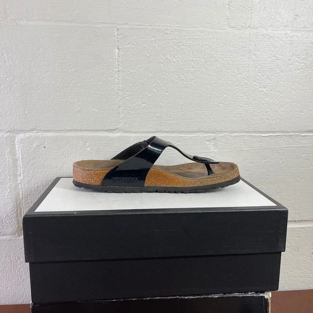 Birkenstock Gizeh Mix Match Black Leather Thong Sandals Women's 40 EU/42 EU